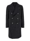 TAGLIATORE 'ARDEN' DAKR GREY DOUBLE BREASTED COAT WITH BUTTONS IN WOOL BLEND WOMAN