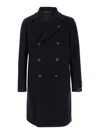 Tagliatore 'arden' Blue Long Double-breasted Coat In Blu