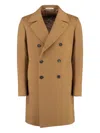 Tagliatore Arden Double-breasted Back-slit Coat In Brown