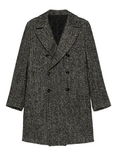 Tagliatore Arden Double-breasted Coat In Black