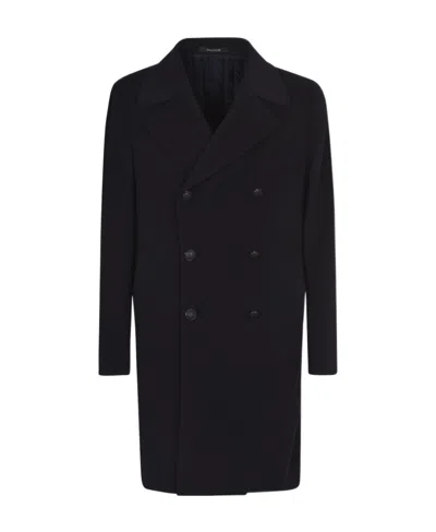 Tagliatore Arden Double-breasted Coat In Black