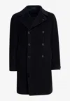 Tagliatore Double-breasted Tailored Coat In Blue
