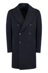 Tagliatore Men's Arden Double-breasted Virgin Wool Coat In Blue