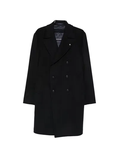 Tagliatore Arden Double-breasted Coat In Black