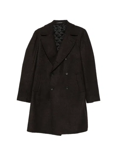 Tagliatore Arden Double-breasted Coat In Brown