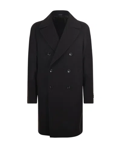 TAGLIATORE TAGLIATORE NOTCHED-LAPELS DOUBLE-BREASTED COAT