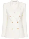 Tagliatore Pinstripe Double-breasted Blazer In White