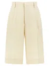 Tagliatore Linen Bermuda Shorts Bermuda And Short Beige In Neutral