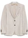 Tagliatore Tailored Herringbone Blazer With Two-button Closure In Multi