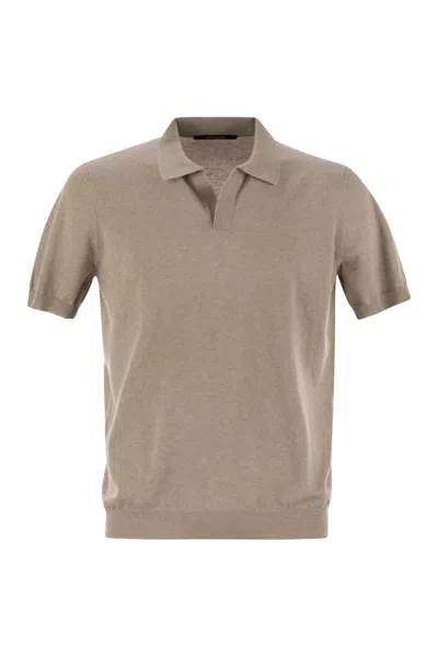 TAGLIATORE TAGLIATORE BASIC SHORT-SLEEVED COTTON POLO SHIRT