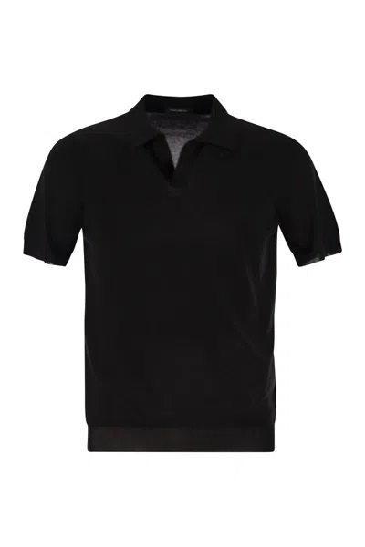TAGLIATORE TAGLIATORE BASIC SHORT-SLEEVED COTTON POLO SHIRT