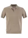 Tagliatore Basic Short-sleeved Cotton Polo Shirt In Beige