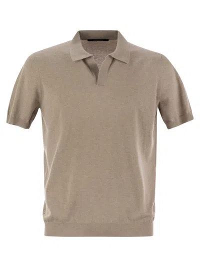 TAGLIATORE BASIC SHORT-SLEEVED COTTON POLO SHIRT