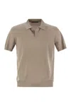 Tagliatore Basic Short-sleeved Cotton Polo Shirt In Beige