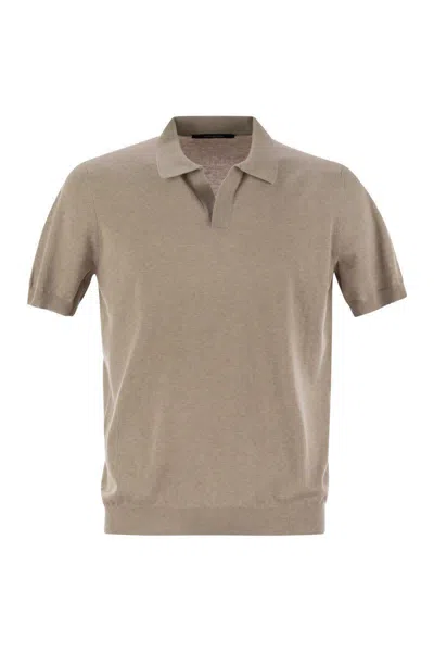 TAGLIATORE TAGLIATORE BASIC SHORT-SLEEVED COTTON POLO SHIRT
