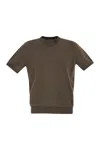 Tagliatore Basic Short-sleeved Cotton T-shirt In Brown