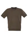 Tagliatore Basic Short-sleeved Cotton T-shirt In Brown