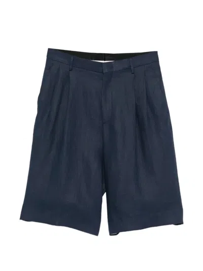 Tagliatore B-effie Pleated Shorts In Blue