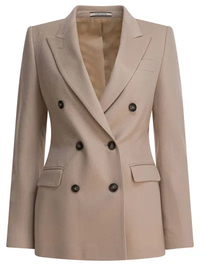Tagliatore Beige Cashmere Jacket In Brown