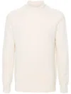 Tagliatore Beige Cashmere Turtleneck Sweater In White