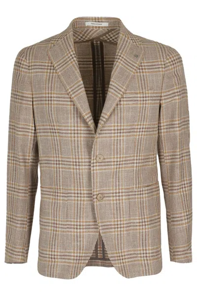 TAGLIATORE BEIGE COT GALLES WOOL SINGLE-BREASTED JACKET