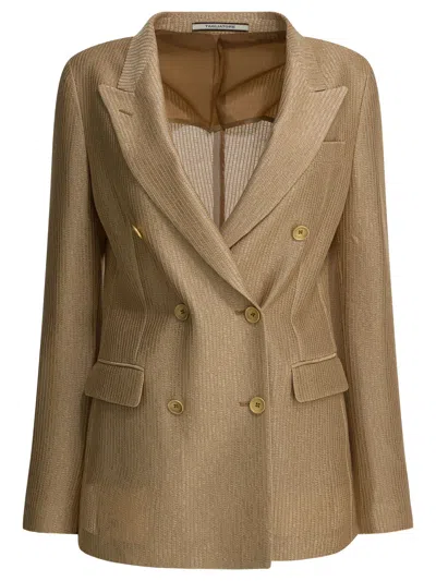 Tagliatore Beige Cotton Jacket In Neutral