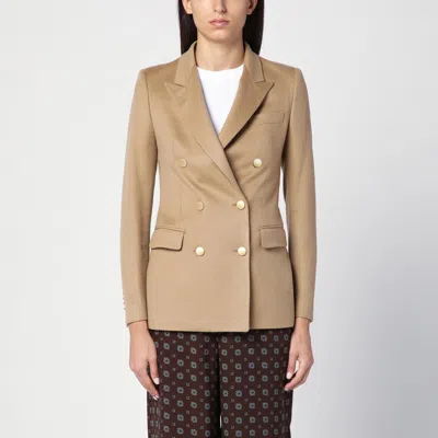 TAGLIATORE TAGLIATORE BEIGE DOUBLE-BREASTED CASHMERE JACKET