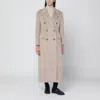 Tagliatore Beige Double-breasted Coat In Wool Blend In Neutral