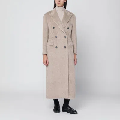 TAGLIATORE TAGLIATORE | BEIGE DOUBLE-BREASTED COAT IN WOOL BLEND