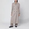 Tagliatore Herringbone Double Breasted Coat With Button Detailing In Gray