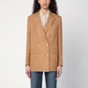 Tagliatore Double-breasted Jacket With Back Vent In Brown