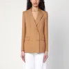 Tagliatore Double-breasted Jacket With Back Vent In Brown