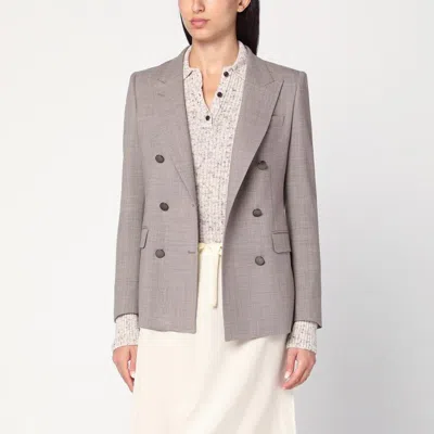 TAGLIATORE TAGLIATORE  BEIGE DOUBLE-BREASTED JACKET IN WOOL BLEND