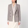 Tagliatore Beige Double-breasted Jacket In Wool Blend In Gray