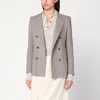 Tagliatore Beige Double-breasted Jacket In Wool Blend In Gray