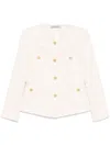 Tagliatore Beige Double-breasted Jacket With Gold-tone Buttons In Neutrals