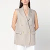 Tagliatore Beige Double-breasted Linen Vest Women