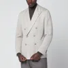 Tagliatore Beige Double-breasted Wool-blend Jacket In White