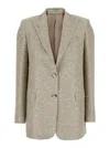 TAGLIATORE BEIGE JACKET WITH POINTED LAPELS AND FRONT POCKETS