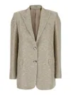 Tagliatore Beige Jacket With Pointed Lapels And Front Pockets In Neutrals