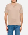 Tagliatore Pointed Collar Short-sleeved Polo Shirt Without Buttons In Neutral