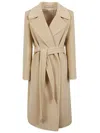 Tagliatore Wool Coat Belted Wide Lapels