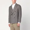 Tagliatore Beige Patterned Double-breasted Jacket In Gray