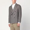 Tagliatore Beige Patterned Double-breasted Jacket In Gray