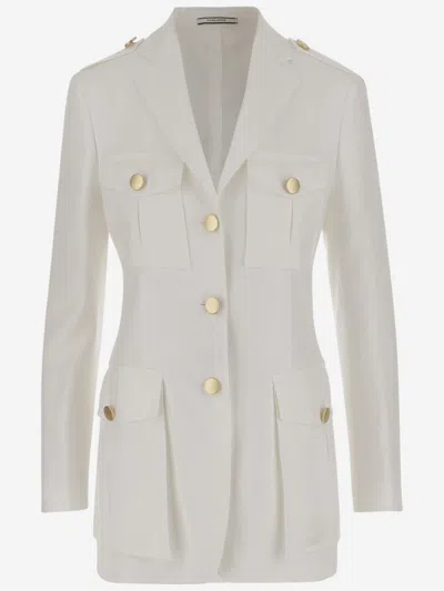 TAGLIATORE BEIGE SINGLE-BREASTED BLAZER