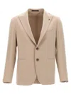 Tagliatore Single-breasted Blazer With Chest And Flap Pockets In Beige