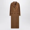 Tagliatore Beige Single-breasted Coat In Angora Blend In Brown