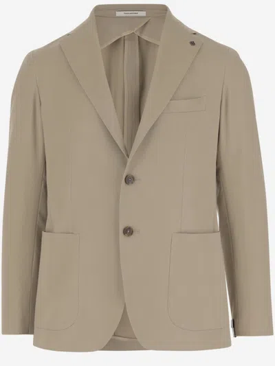 TAGLIATORE BEIGE STRETCH COTTON BLAZER