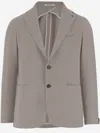 Tagliatore Beige Stretch Cotton Blazer In Gray