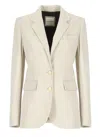 Tagliatore Beige Suede Leather Jacket In Neutrals